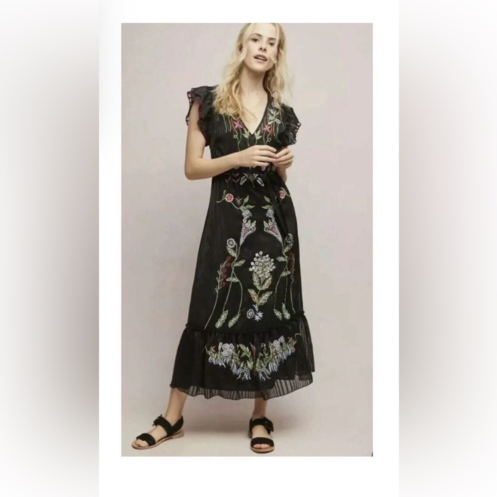Beaded black dress from Anthropologie